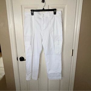 LOFT White Cargo Pants Cropped NWOT